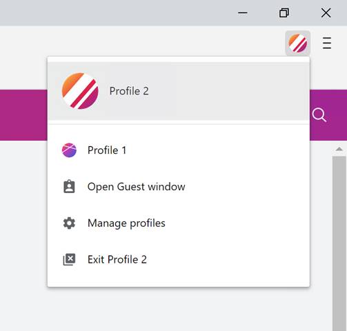 The less than intuitive way to edit a profile in the Brave New Web Browser
