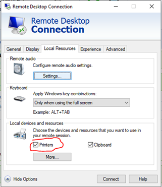 Visual Basic Printing Solution - Printer redirection is enabled by default but is not always needed